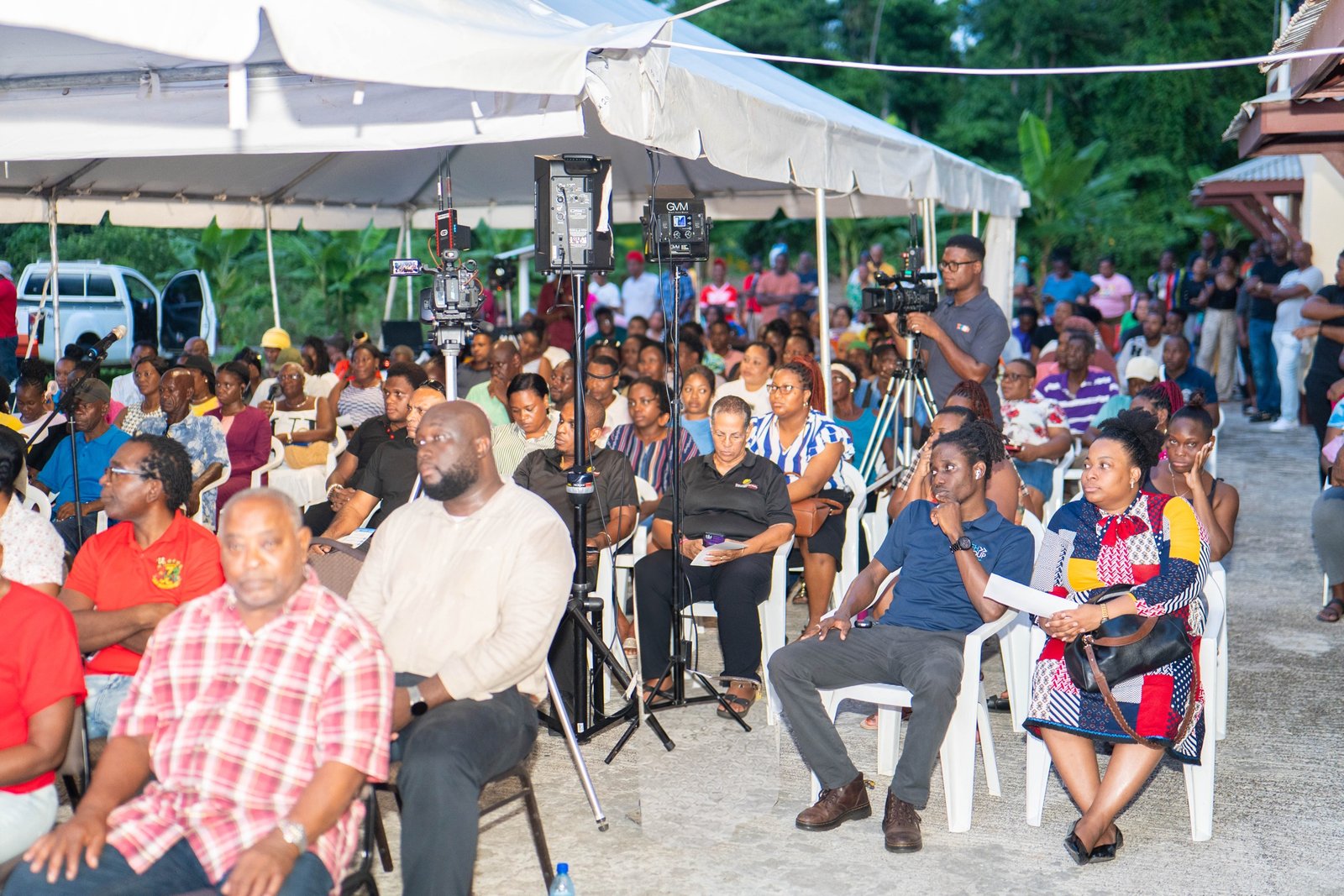 A wide view of residents attending the community meeting.