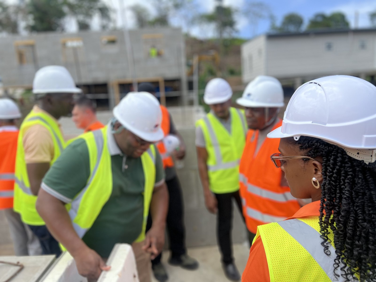 A closer look at construction during the stakeholder visit.